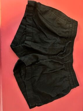 Black Women's linen shorts